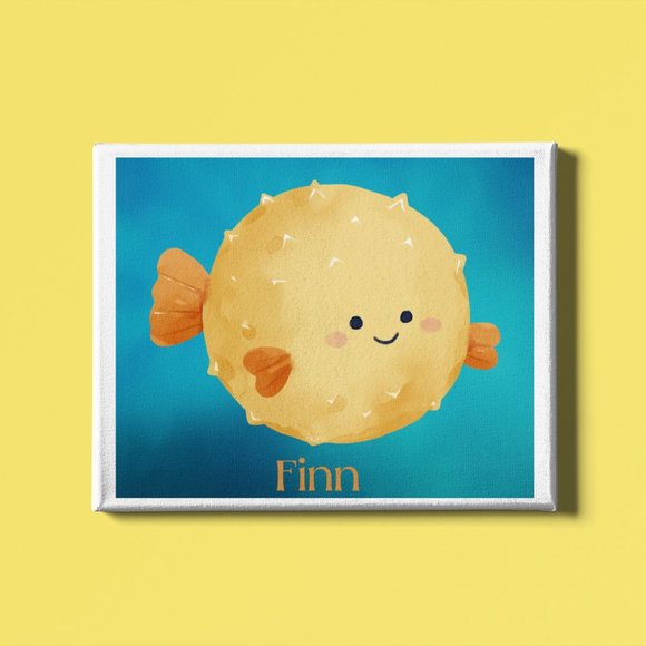 Custom Sea Animal Name Art For Baby and Children's Room 8x10 Canvas or Print - Picture 1 of 12